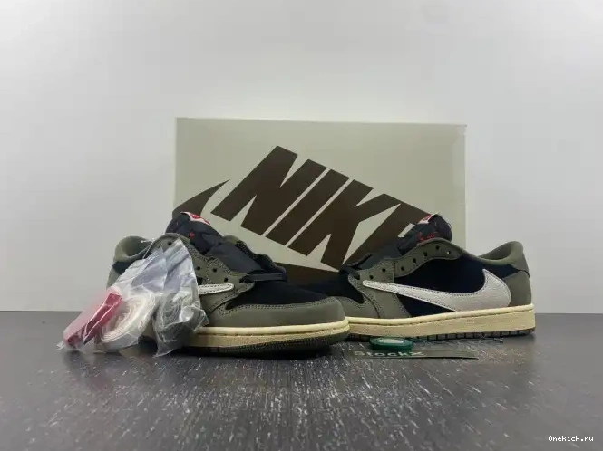 One Kick SCOTT OLIVE' TRAVIS JORDAN AIR LOW DM7866-002 OG SP 1 X 'BLACK 0615